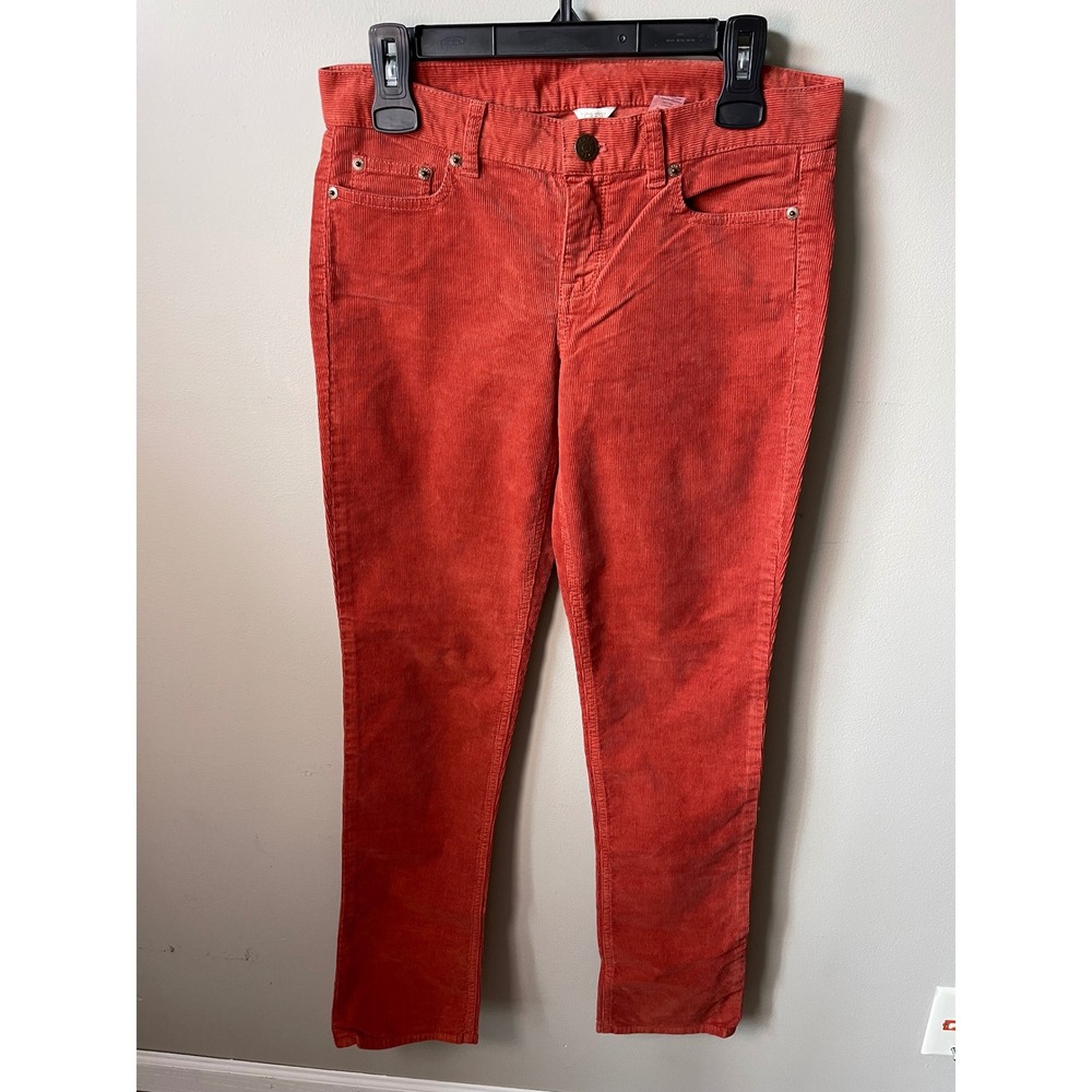 J.Crew Matchstick Corduroy City Fit Slim Straight Rust Orange Red casual work